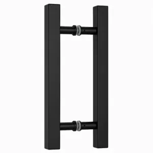 Glass Door Square Handle H type - Black