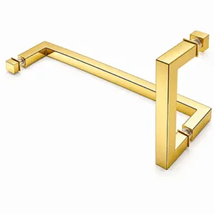 Shower Glass Door Square Handle (20/40) - Golden
